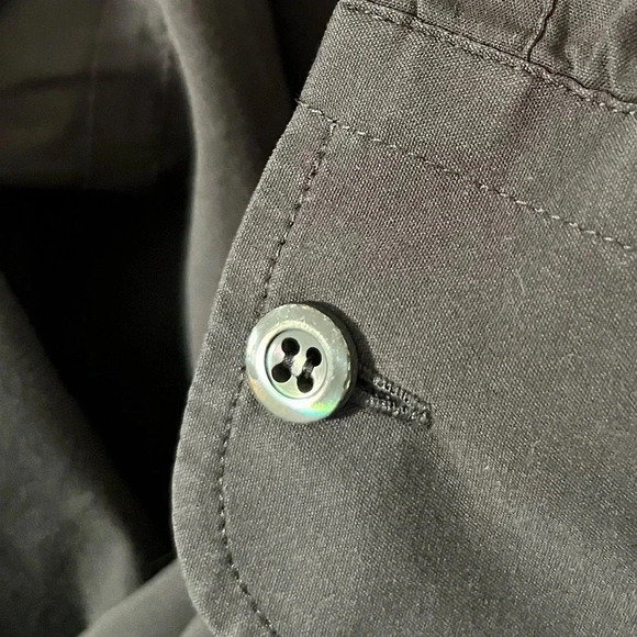 Prada Men’s Slim Fit Stretch Button-Up Shirt Dark Gray 42 (16.5) Made in Italy - Picture 11 of 12